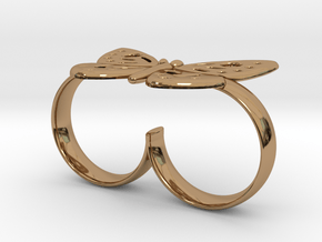 DOUBLE RING BUTTERFLY in Polished Brass