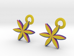 2 sided Flower Earrings in Full Color Sandstone