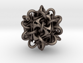 Tubed icosahedron in Polished Bronzed Silver Steel