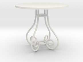 1:24 Bent Metal Table (Not Full Scale) in White Natural Versatile Plastic