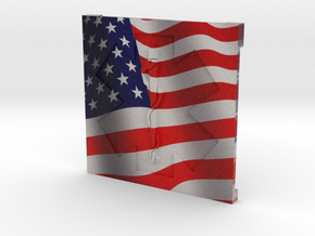 EMS Plaque with American Flag in Full Color Sandstone