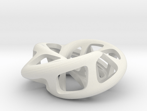 Moebius torus 3-sided in White Natural Versatile Plastic