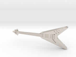 Flying V Guitar Pendant in Platinum