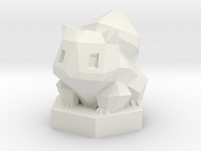 Low-poly Ivysaur With Stand in White Natural Versatile Plastic