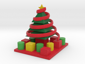 decorated tree with presents in Full Color Sandstone