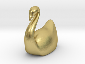 Swan in Natural Brass