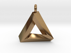 Penrose Triangle - Pendant (3.5cm | 3.5mm O-Ring) in Natural Brass