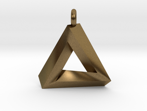 Penrose Triangle - Pendant (3.5cm | 3.5mm O-Ring) in Natural Bronze