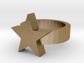 star ring in Polished Gold Steel