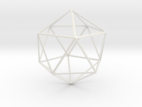 Wireframe Sphere in White Natural Versatile Plastic