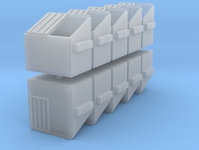 Dumpster - Set of 10 - Z scale in Tan Fine Detail Plastic