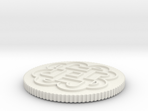 4Bs Coin in White Natural Versatile Plastic