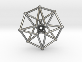 Toroidal Hypercube 35mm 1.5mm Time Traveller in Natural Silver