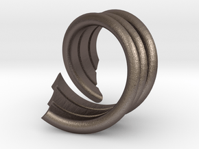 Coil ring in Polished Bronzed Silver Steel