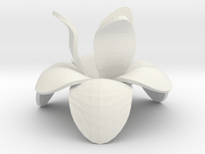Flower pendant in White Natural Versatile Plastic