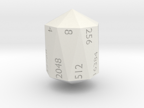 Crystal Shaped doubling d16 in White Natural Versatile Plastic