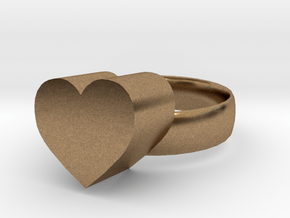 heart ring size 11 in Natural Brass