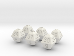 Lotto Dice(6x53) in White Natural Versatile Plastic