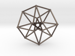 Toroidal Hypercube 35mm 1mm Time Traveller in Polished Bronzed Silver Steel