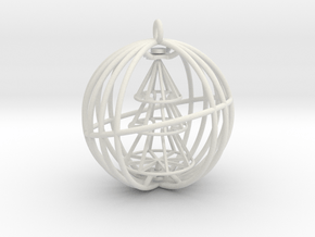 Christmas Tree Spinner Bauble (moving part) decora in White Natural Versatile Plastic