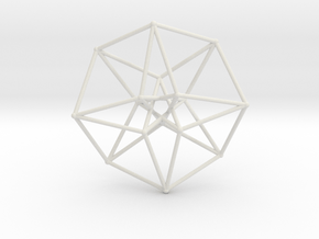 Sacred Geometry: Toroidal Hypercube 38mmx1mm in White Natural Versatile Plastic
