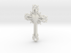 Baroque Cross in White Natural Versatile Plastic