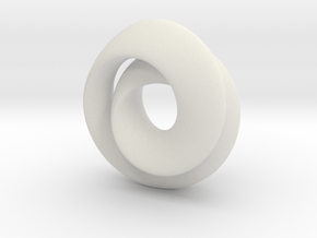 Hourglass - double mobius in White Natural Versatile Plastic
