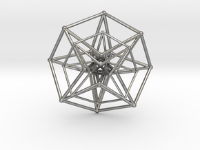 Hypercube Double  50mm in Natural Silver