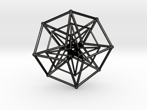 Sacred Geometry: Toroidal Hypercube Double 50mm in Matte Black Steel