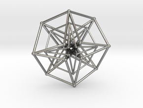 Sacred Geometry: Toroidal Hypercube Double 50mm in Natural Silver
