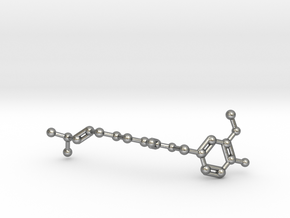 Capsaicin Molecule Necklace Keychain in Natural Silver
