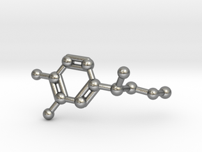 Adrenaline Molecule Keychain in Natural Silver
