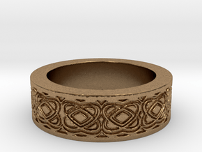 Celtic Design Ring Size 8 in Natural Brass