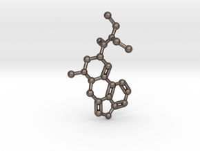 LSD Molecule Keychain / Pendant in Polished Bronzed Silver Steel