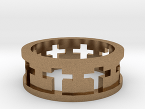 Cross Ring in Natural Brass