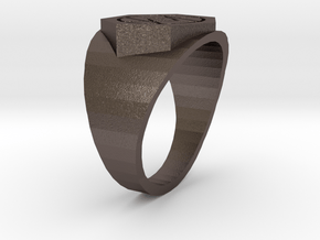 Deathless Ring in Polished Bronzed Silver Steel