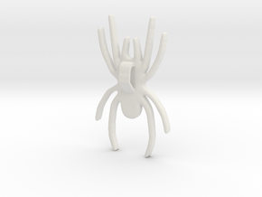 Spider Pendant 5cms in White Natural Versatile Plastic