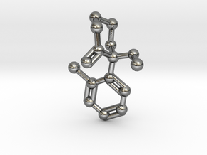 Ketamine Molecule Keychain Necklace in Polished Silver