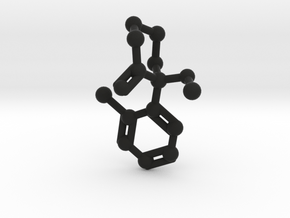 Ketamine Molecule Keychain Necklace in Black Natural Versatile Plastic