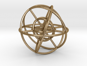 Metatron's Hypercube Spheres 80mm in Polished Gold Steel