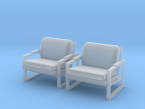 1:48 Metal Framed Chair in Tan Fine Detail Plastic