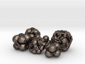 Ossuary Dice Set in Polished Bronzed Silver Steel