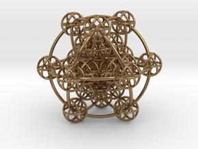 3D Metatron's Cube (add your own magnets) in Natural Brass