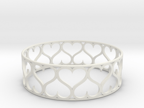 Heart Bracelet in White Natural Versatile Plastic