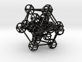 Metatron's Hypercube Variation 60mm 1.5mm  in Matte Black Steel