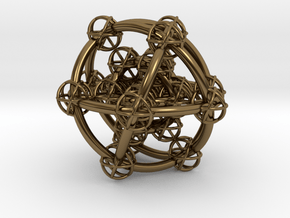 Metatron's Hypercube Variations 50mm in Polished Bronze