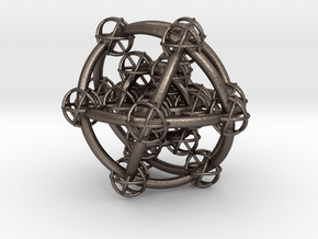 Metatron's Hypercube Variations 50mm in Polished Bronzed Silver Steel