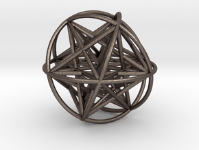 Metatrons Cubeoctahedral Sphere Connections 80mm in Polished Bronzed Silver Steel