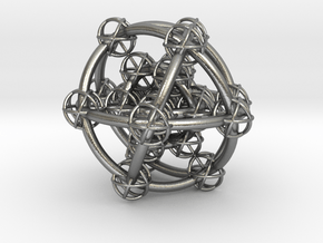Metatron's Hypercube Variations 50mm in Natural Silver