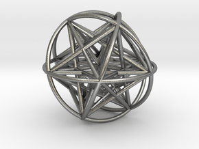 Metatrons Cubeoctahedral Sphere Connections 80mm in Natural Silver